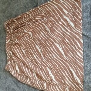 A New Day zebra linen blend side tie wrap skirt